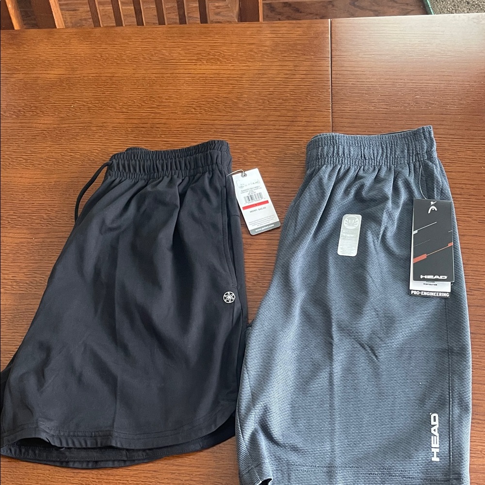 LOT OF TWO Men's Athletic Shorts in Black and Gray